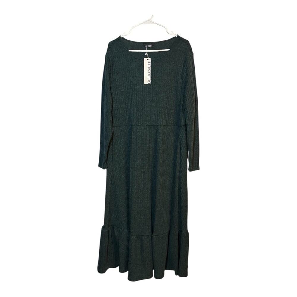NWT BloomChic Green Long Sleeve Maxi Dress Size 14/16 Bin1
